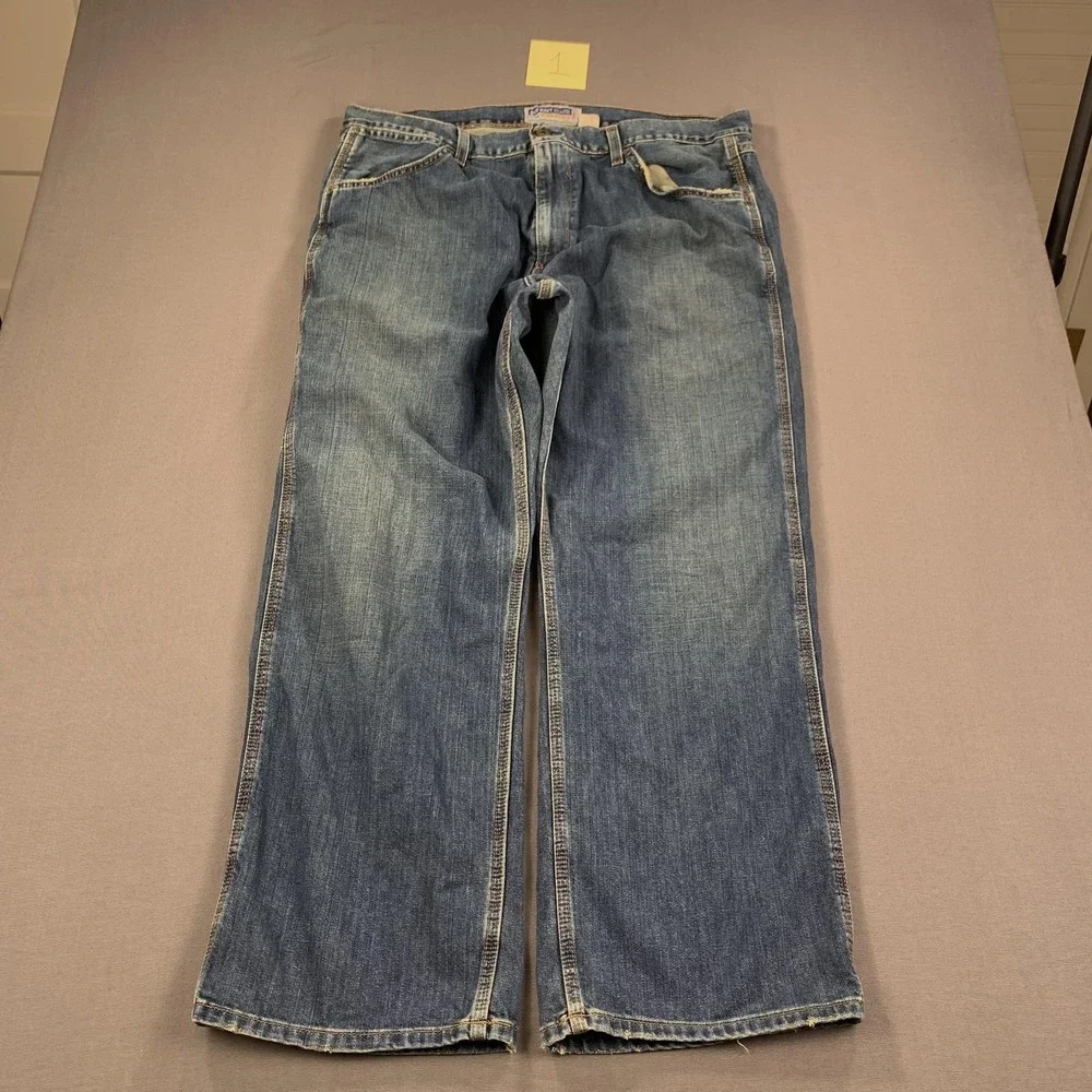 VTG Old Navy‎ Jeans Men 42x32 Blue Lot of 2 Baggy Button Fly Carpenter 00s Y2K